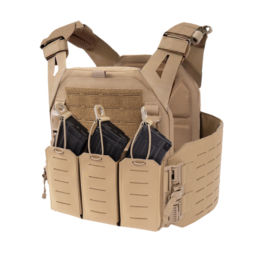 Warrior Laser Cut LPC V1 Low Profile Plate Carrier with Solid Sides, DFP AK47 7.62 Pouch