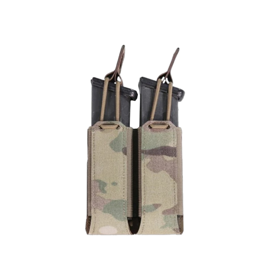 Warrior Laser Cut Double Bungee Pistol Pouch MultiCam