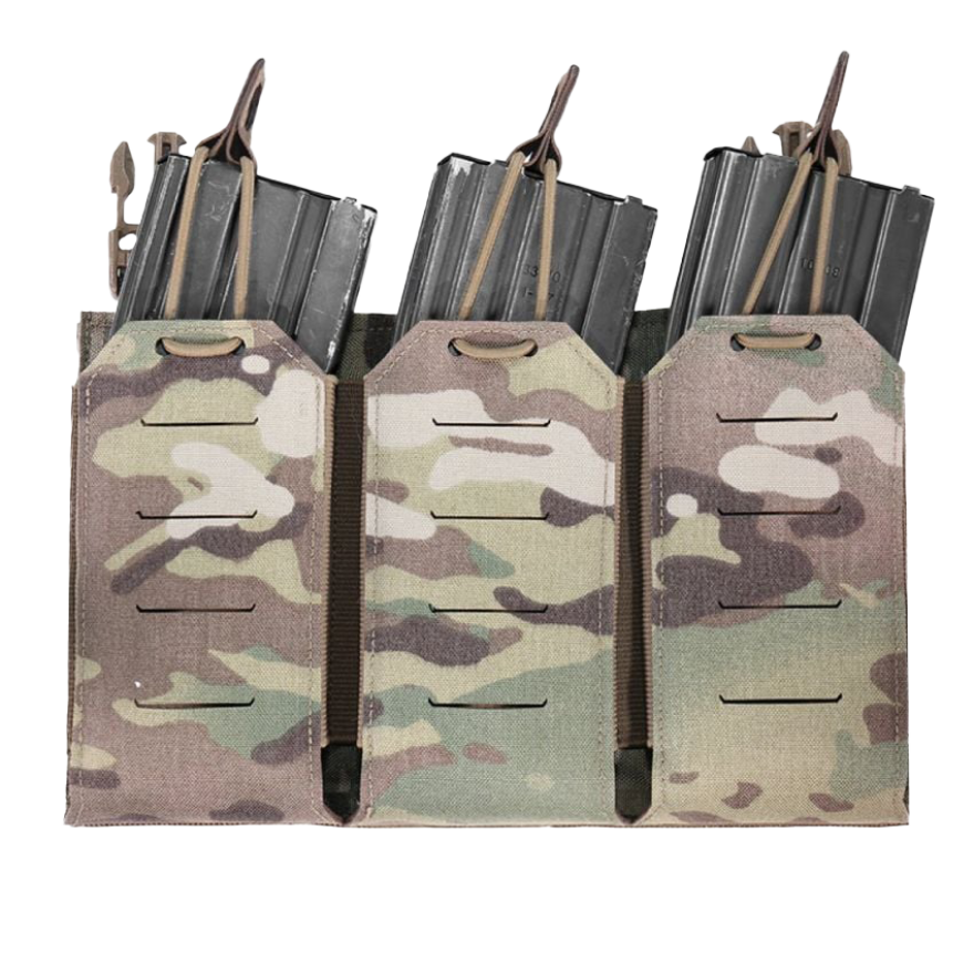 Warrior Laser Cut Detachable Front Panel Triple Bungee 5.56 Panel MultiCam