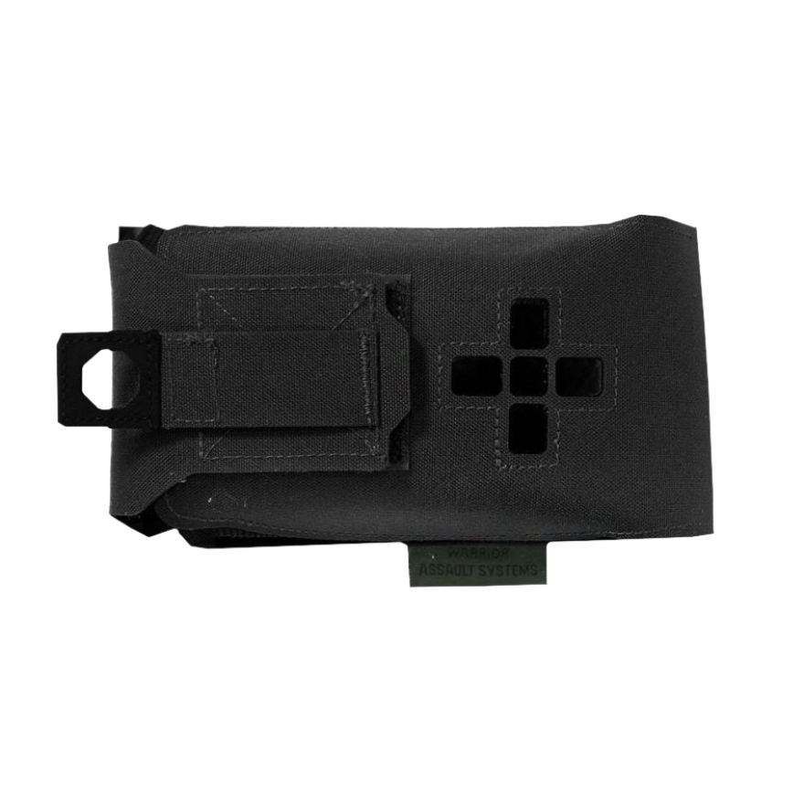 Warrior Laser Cut Small Horizontal Individual First Aid Kit Pouch Black