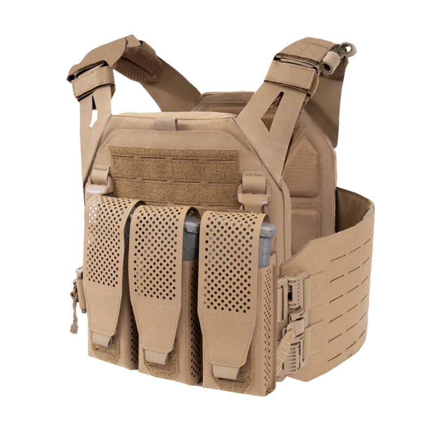 Warrior Laser Cut LPC V1 Low Profile Plate Carrier with Solid Sides, DFP Triple Adaptive Mag Pouch & 5.56 Triple Inserts