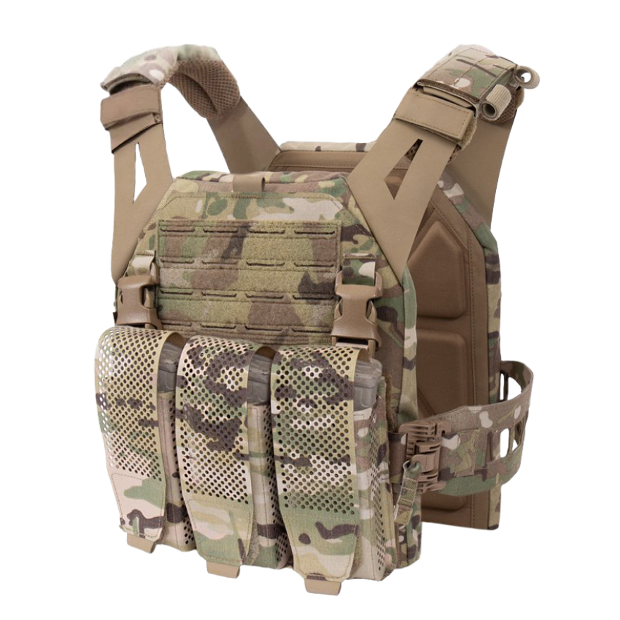 Warrior Laser Cut LPC V3 Low Profile Plate Carrier Base With Slimline Ladder Sides, DFP Triple Adaptive Mag Pouch & 5.56 Triple Inserts