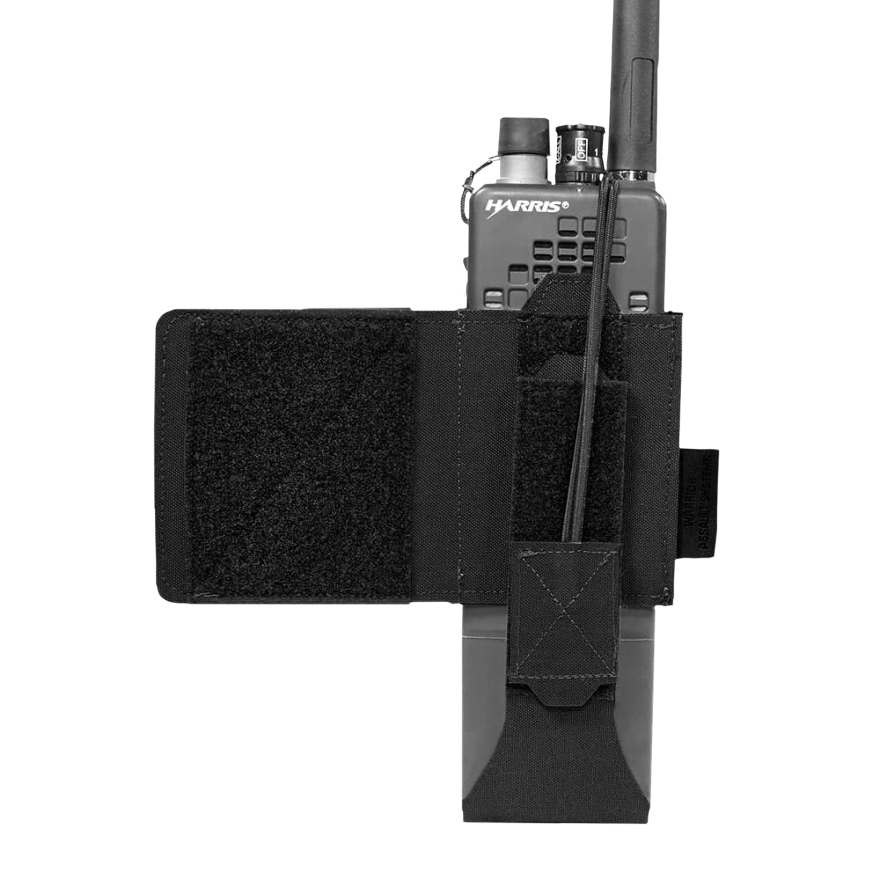 Warrior Laser Cut Wing Velcro MBITR / Harris Radio Pouch Black