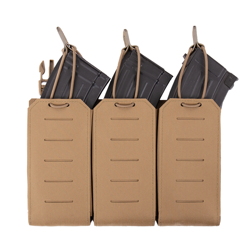 Warrior Laser Cut Detachable Front Panel AK47 7.62 Mag Pouch Coyote Tan