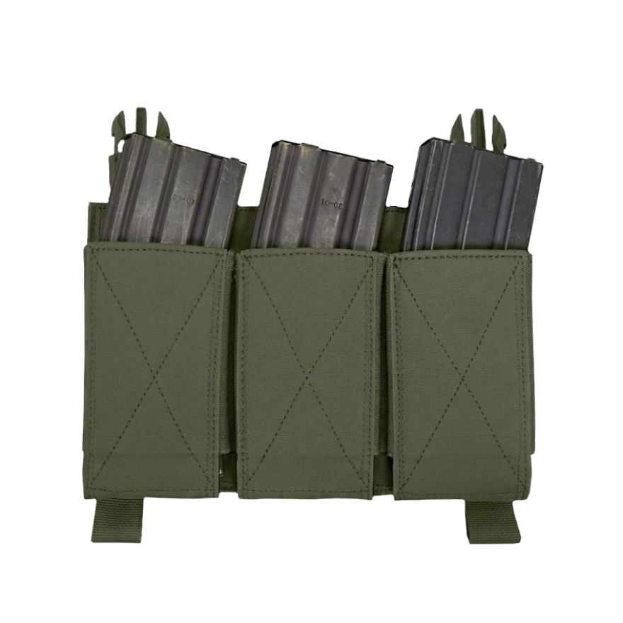 Warrior Removable Triple Elastic Mag Pouch Olive Drab