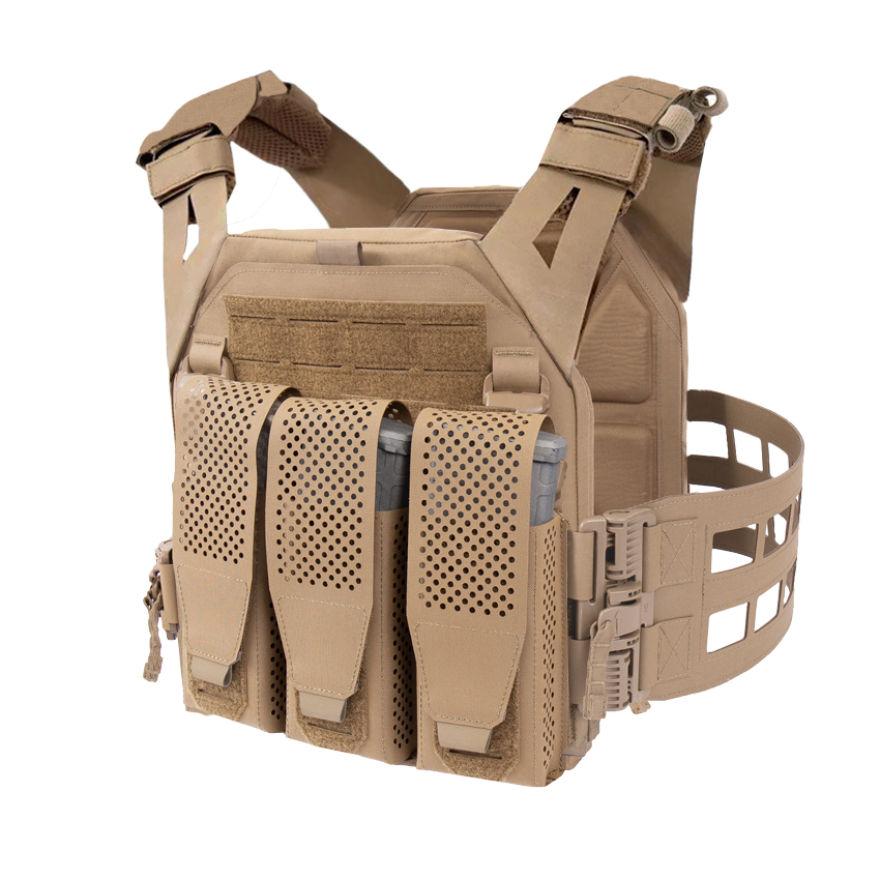 Warrior Laser Cut LPC V2 Low Profile Plate Carrier with Ladder Sides and DFP Triple Adaptive Mag Pouch & 5.56 Triple Inserts