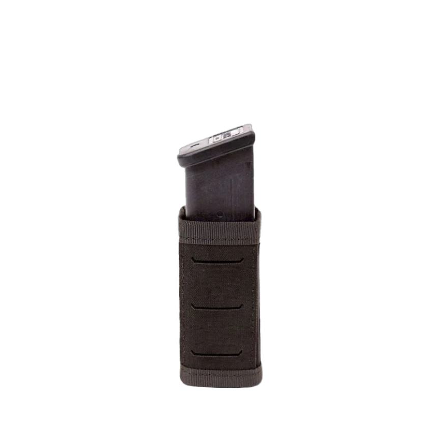 Warrior Laser Cut Single Snap Mag Pouch 9mm Short Black