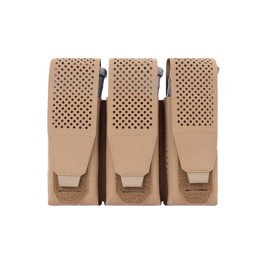 Warrior Laser Cut Detachable Front Panel Triple Adaptive Mag Pouch Coyote Tan