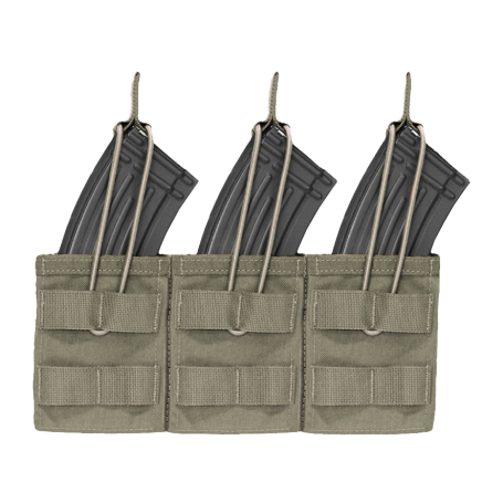Warrior Triple Open AK7.62mm Open Mag Pouch Ranger Green