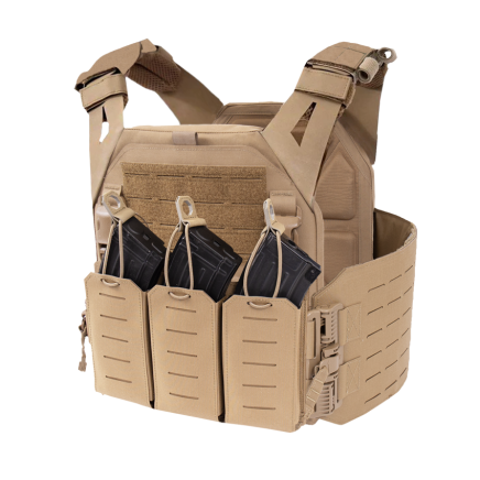 Warrior Laser Cut LPC V1 Low Profile Plate Carrier with Solid Sides, DFP AK47 7.62 Pouch