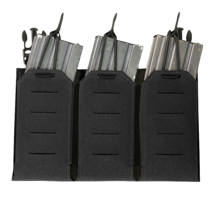 Warrior Laser Cut Detachable Front Panel Triple Bungee 5.56 Panel Black