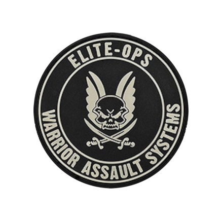 Warrior Round Rubber Logo Shield Black