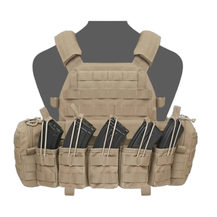 Warrior DCS AK Plate Carrier Combo with 5x 7.62 AK Open Mag Pouches, 2x Utility Pouches Combo