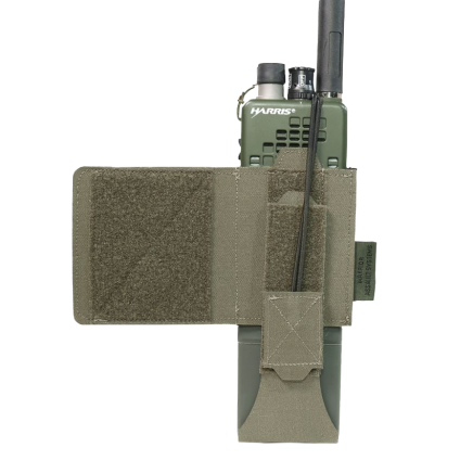Warrior Laser Cut Wing Velcro MBITR / Harris Radio Pouch Ranger Green