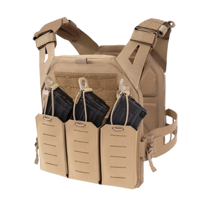 Warrior Laser Cut LPC V3 Low Profile Plate Carrier Base With Slimline Ladder Sides, DFP AK47 7.62 Magazine Pouch