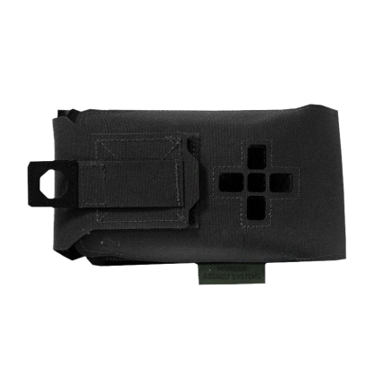 Warrior Laser Cut Small Horizontal Individual First Aid Kit Pouch Black