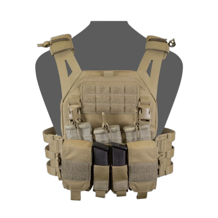 Warrior LPC V2 DFP MK1 Low Profile Plate Carrier Combo with 3x Universal Open Mag Pouches, 2x Utility Pouches Including Additional 2x 9mm Pistol Mag Pouches