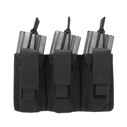 Warrior Triple Open 5.56mm Mag/Bungee Retention with 3 Pistol Pouches Black