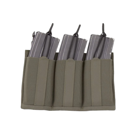 Warrior Laser Cut Detachable Front Panel, Triple Bungee, Low Profile Elastic 5.56 Mag Pouch Ranger Green