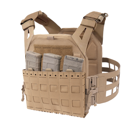 Warrior Laser Cut LPC V2 Low Profile Plate Carrier with Ladder Sides and DFP Kangaroo Pouch with Triple 5.56 Inserts