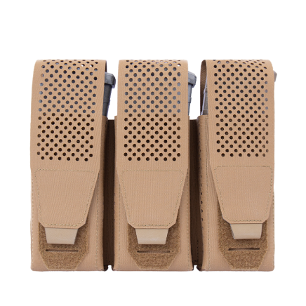 Warrior Laser Cut Detachable Front Panel Triple Adaptive Mag Pouch Coyote Tan