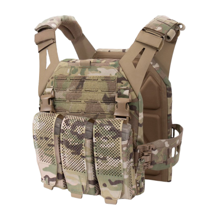 Warrior Laser Cut LPC V3 Low Profile Plate Carrier Base With Slimline Ladder Sides, DFP Triple Adaptive Mag Pouch & 5.56 Triple Inserts
