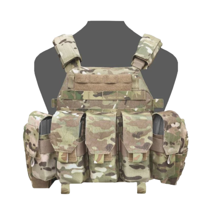 Warrior DCS M4 Plate Carrier Combo with 5x 5.56 M4 Covered Mag Pouches, 2x Utility Pouches