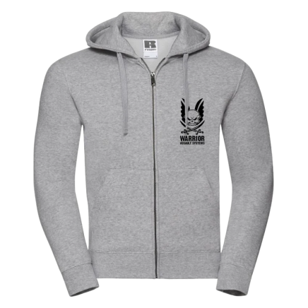 Logo Hoodie With Full Zip Heather Grey