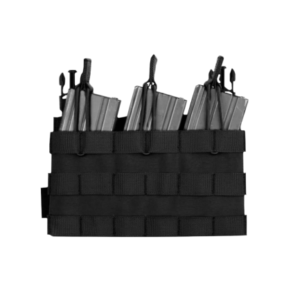Warrior Detachable Triple MOLLE Open Pouch Black
