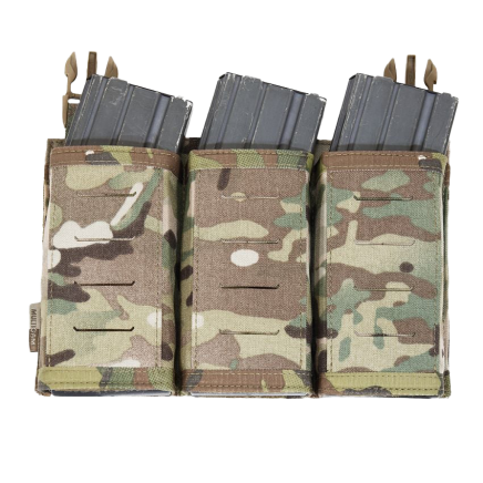 Warrior Laser Cut Detachable Front Panel Triple Snap Mag Pouch Multicam