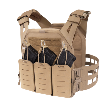 Warrior Laser Cut LPC V2 Low Profile Plate Carrier with Ladder Sides, DFP AK47 7.62 Pouch