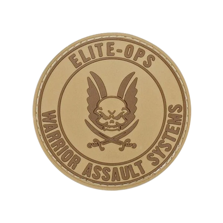 Warrior Round Rubber Logo Shield Coyote Tan