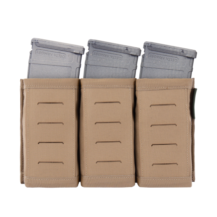 Warrior Laser Cut Detachable Front Panel Triple Snap Mag Pouch Coyote Tan