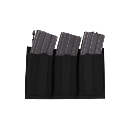 Warrior Laser Cut Detachable Front Panel, Triple Bungee, Low Profile Elastic 5.56 Mag Pouch Black