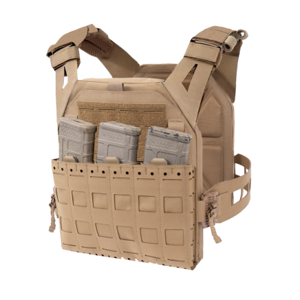 Warrior Laser Cut LPC V3 Low Profile Plate Carrier Base With Slimline Ladder Sides, Kangaroo Pouch & 5.56mm Triple Insert