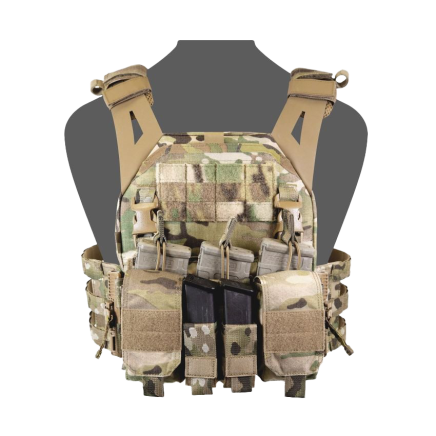 Warrior LPC V2 DFP MK1 Low Profile Plate Carrier Combo with 3x Universal Open Mag Pouches, 2x Utility Pouches Including Additional 2x 9mm Pistol Mag Pouches