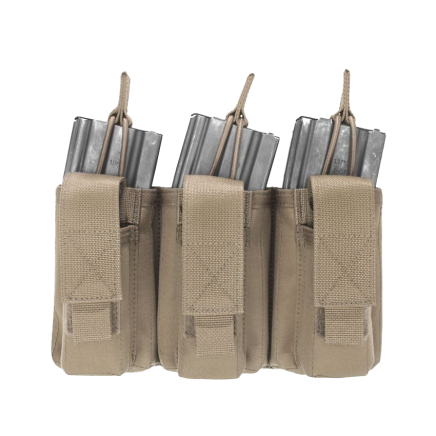 Warrior Triple Open 5.56mm Mag/Bungee Retention with 3 Pistol Mag Pouches Coyote Tan